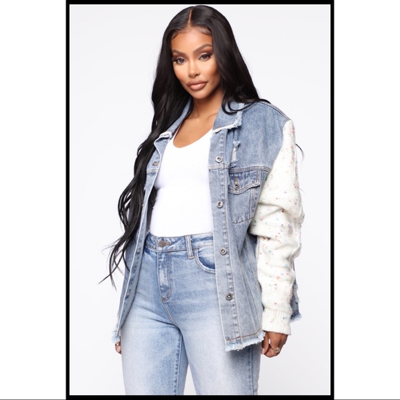 Fashion Nova Feelin Needy Jean Jacket Medium Wash - Picture 1 of 2